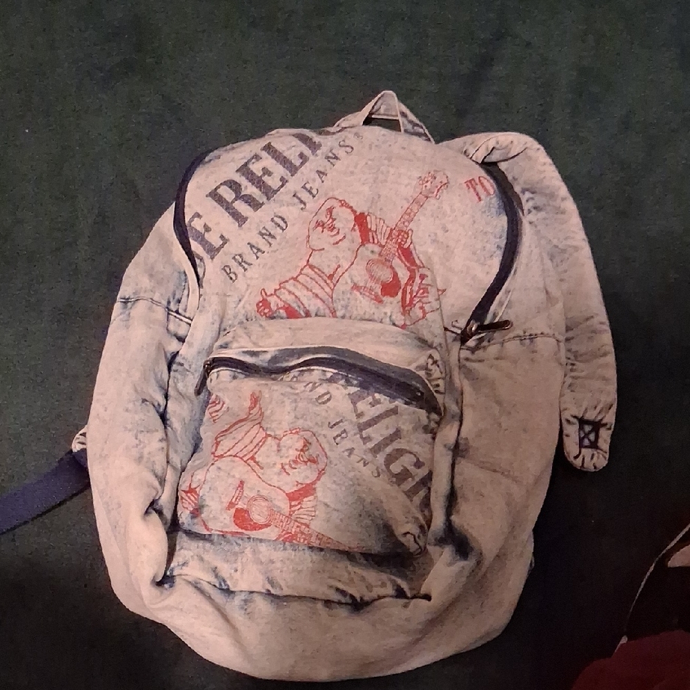 True Religion Cream and Red Men's Backpack